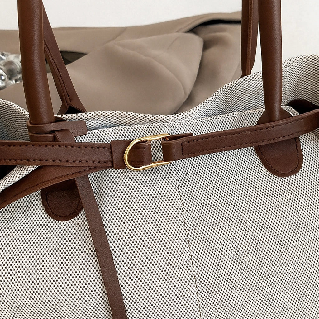 Tote Bag Tissé femme – Grand Sac Cabas Rétro