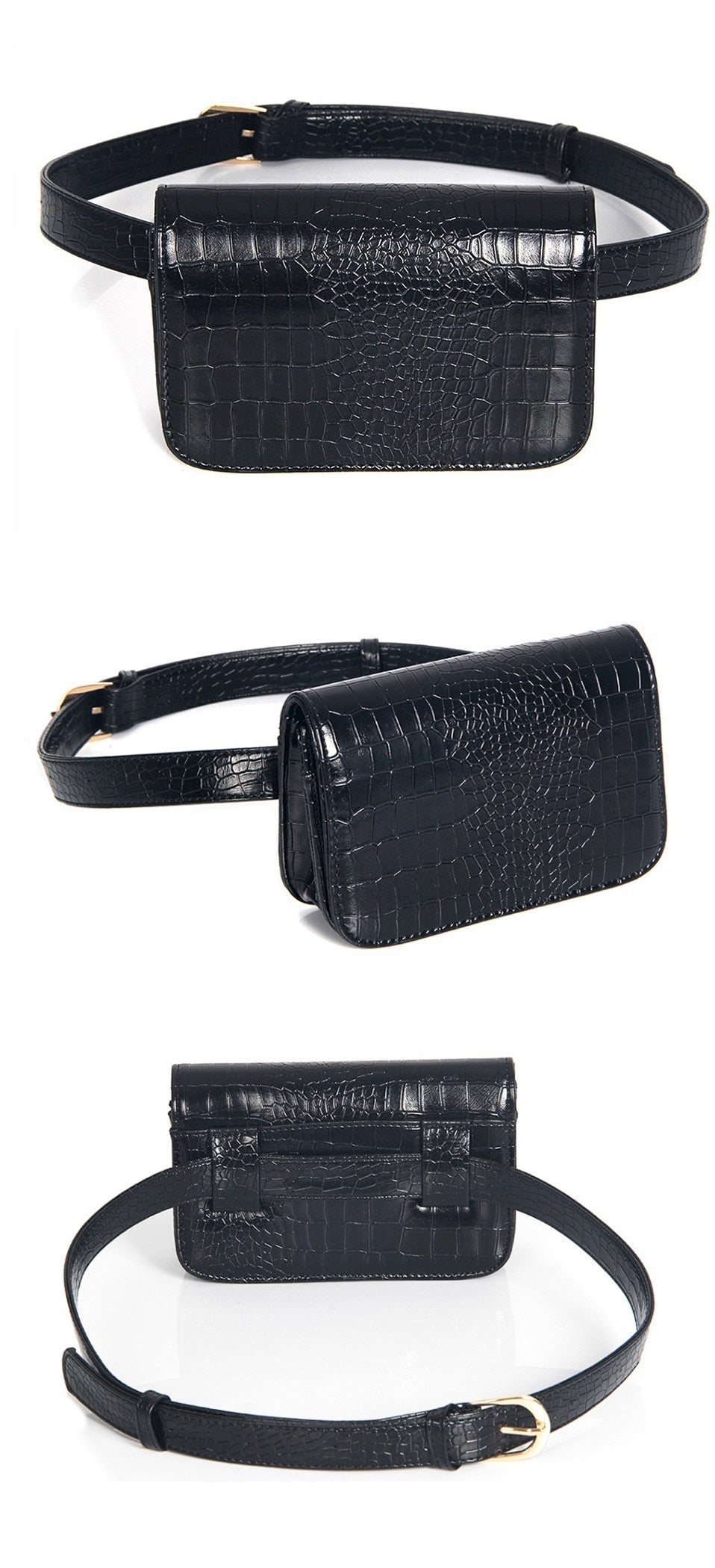 Sac banane en cuir PU – Forme coussin, Style vintage