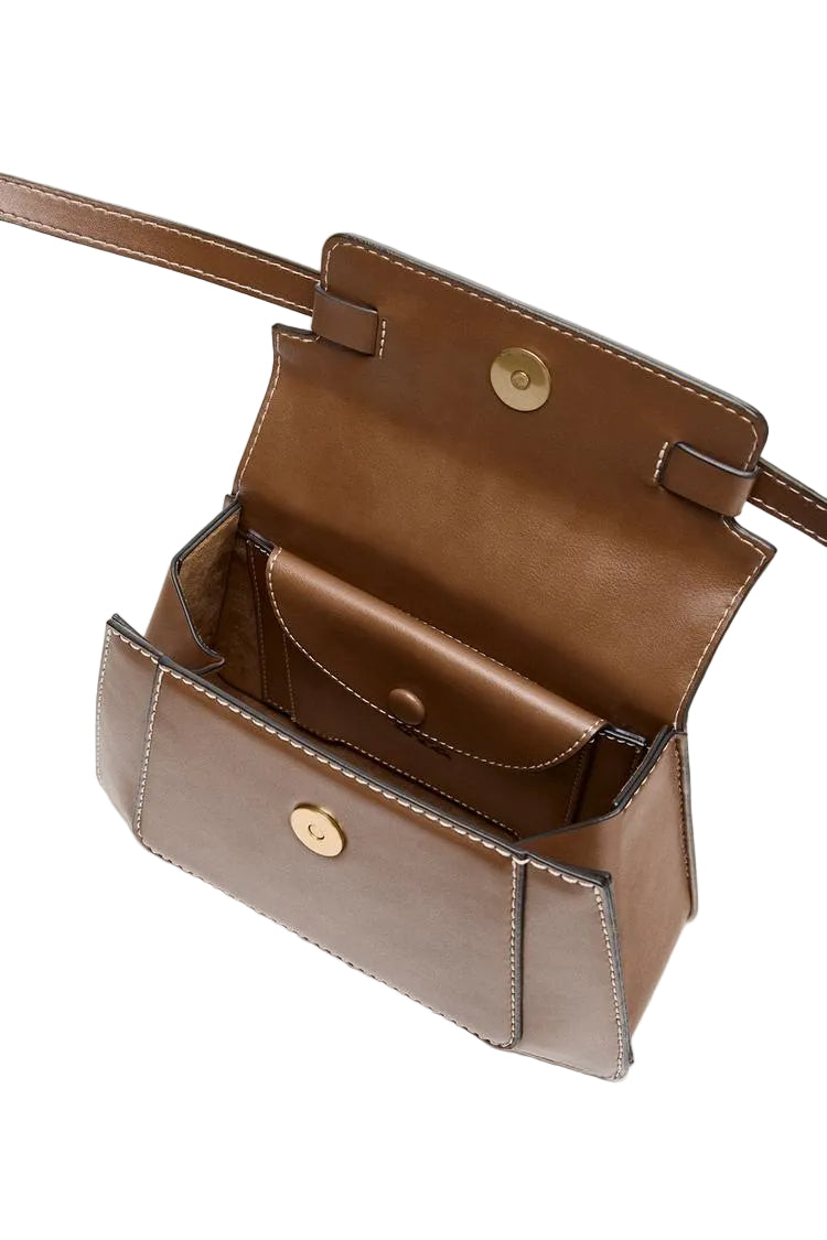 Sac à main  cuir PU  Femme – Boucle cadenas & Zip
