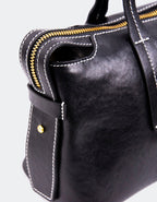 Sac Bowling cuir véritable Double anse – Élégance & Initiales Personnalisées