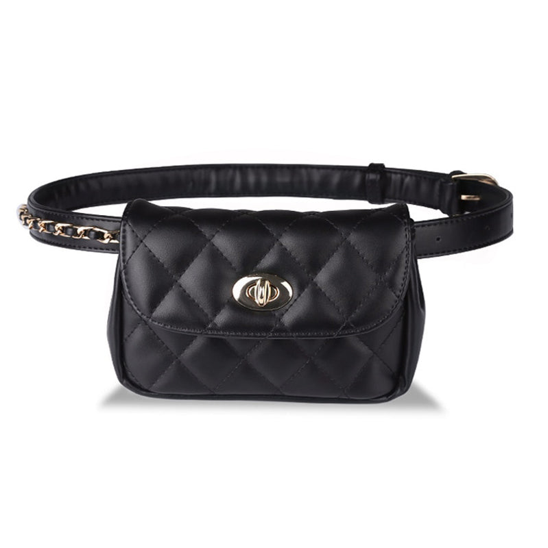 Sac ceinture cuir PU  chaîne – Punk tendance