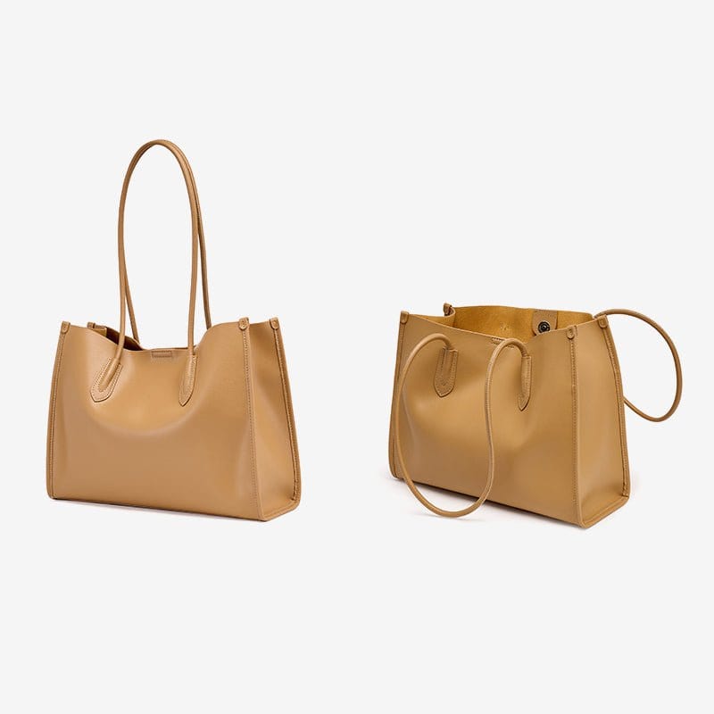 BURMINSA Luxuriöse Tragetaschen aus echtem Leder für Damen Elegante Business-Pendler-Handtaschen aus Rindsleder Große Arbeits-Umhängetaschen