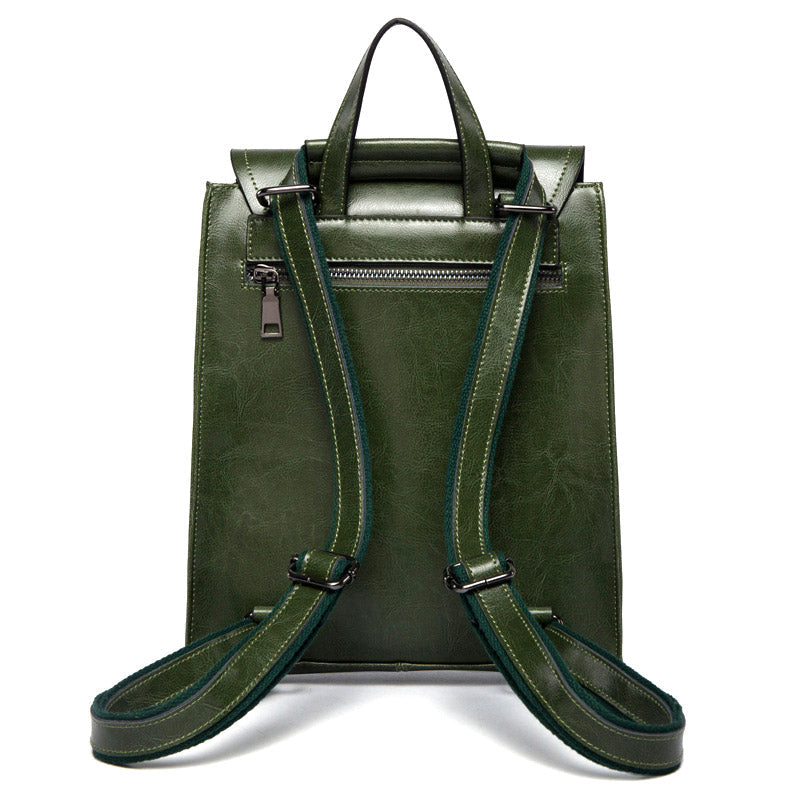 Sac à dos cuir véritable – Bouton magnétique quotidien & voyage