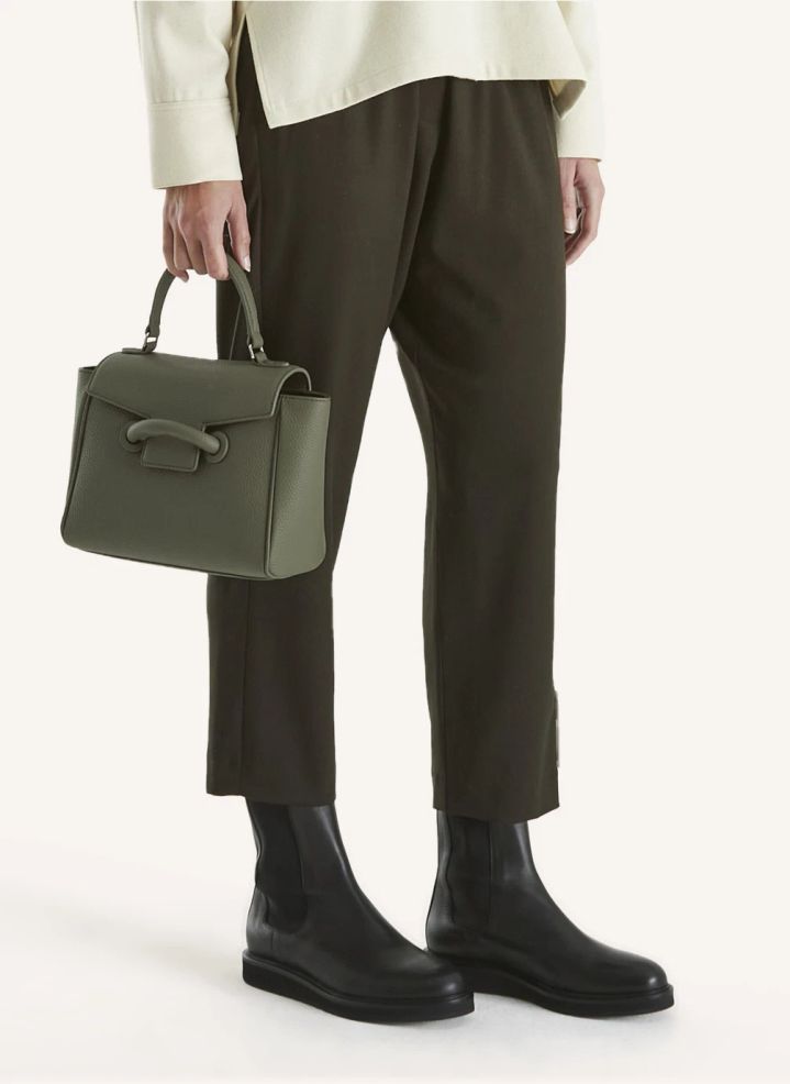 Sac Rabat Cuir Véritable Vintage Top Handle Croisé