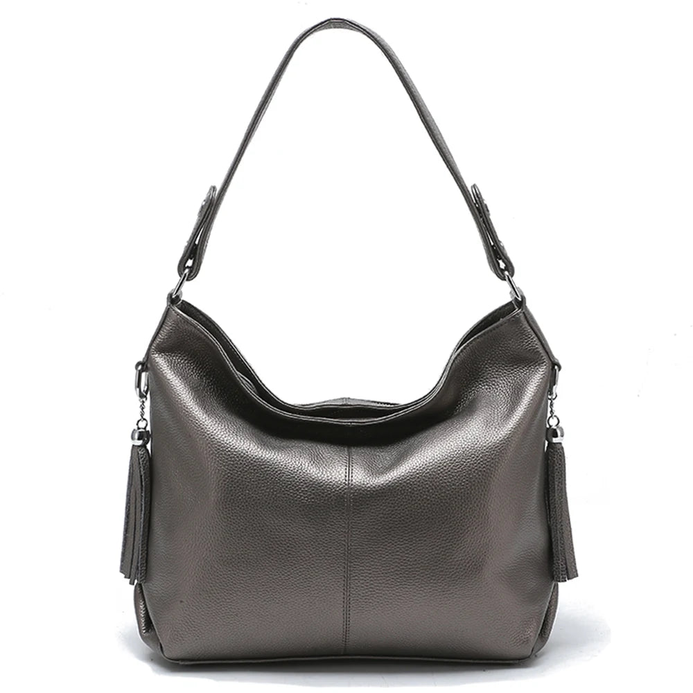 Zency Fashion Weiches Echtes Leder Quaste Damen Handtasche Damen Schulter Tragetasche Messenger Hobo Tasche Satchel Lila Grün