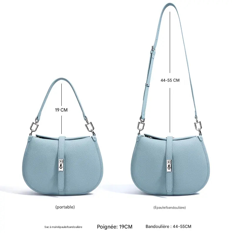 Sac à main en cuir de vachette-Design haut de gamme MYNELIA